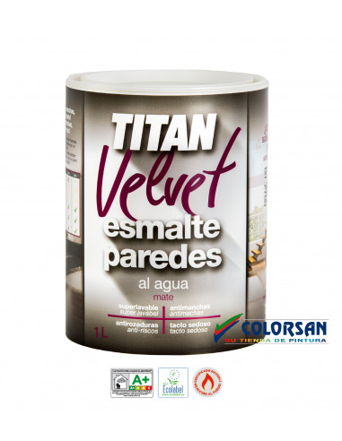 Esmalte al agua VELVET blanco para interiores - Pinturas Colorsan