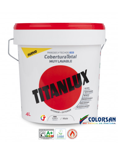 Pintura plástica TITAN Cobertura Total blanco mate - Pinturas Colorsan