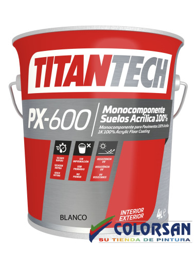 Monocomponente Suelos Acrílica 100% PX600 TITANTEC - Pinturas Colorsan