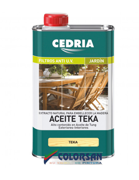 ACEITE TEKA CEDRIA - Pinturas Colorsan