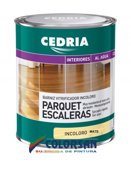 BARNIZ PARQUET ESCALERAS Mate CEDRIA  Pinturas Colorsan
