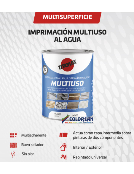 Imprimación Multiusos al agua TITANLUX blanca - Pinturas Colorsan